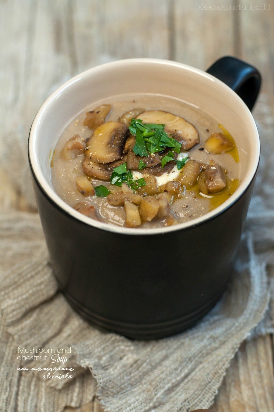 Wild mushroom and chestnut soup